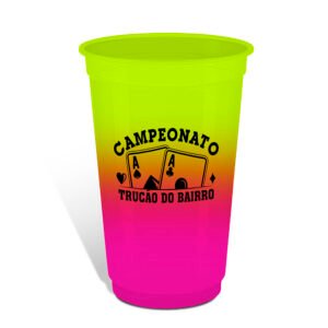 COPOS IMPRESSÃO SILK COPOS DE PLÁSTICO DESCARTÁVEL 700ML - Bicolor / 50un.