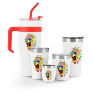 CANECAS COM ADESIVO DTF UV COLEÇÃO TÉRMICA KIT DE COPOS - Branco