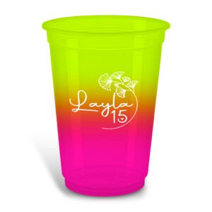 COPOS IMPRESSÃO SILK COPOS DE PLÁSTICO DESCARTÁVEL 500ML - Bicolor / 50un.