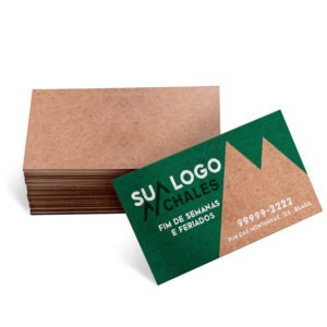 CARTÕES DE VISITA EUROPEU KRAFT 250G SEM LAMINAÇÃO E SEM VERNIZ UV SEM VERNIZ COM TINTA BRANCA - 50un. / 4X0