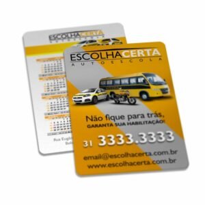 CALENDÁRIO DE BOLSO COUCHÊ 300G - Verniz UV total frente / 1.000un. / 4X4