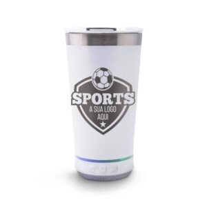 COPOS GRAVAÇÃO A LASER GRAVAÇÃO FRONTAL COPOS TÉRMICOS MODELO COM ABRIDOR E SOM 420ML - Branco / 1un.