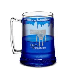 CANECAS IMPRESSÃO SILK CANECAS PLÁSTICAS COM GEL 300ML IMPRESSÃO 1 COR CRISTAL - Gel azul / 50un.