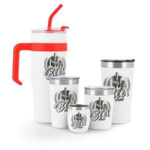 CANECAS GRAVAÇÃO A LASER GRAVAÇÃO FRONTAL COLEÇÃO TÉRMICA KIT DE COPOS - Branco