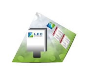 CALENDÁRIO DE MESA PORTA CARTÕES PIRÂMIDE COUCHÊ 300G - Verniz UV total frente / 500un.