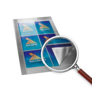 RÓTULOS FOLHA BOPP TRANSPARENTE COM TINTA BRANCA 135X135MM - 20un.
