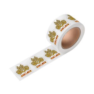 RÓTULOS EM BOBINA COM HOTSTAMPING - Bopp branco 4X0 / 4X0