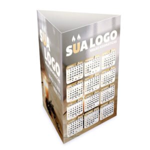 CALENDÁRIO DE MESA PORTA CANETAS VERTICAL SUPREMO 255G - Sem verniz / 25un.