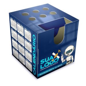 CALENDÁRIO DE MESA PORTA CARTÕES CUBO SUPREMO 255G - Sem verniz / 25un.