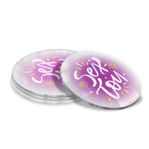 PORTA COPOS E CANECAS ACRÍLICO 3MM IMPRESSÃO UV - Acrílico branco / 1un.