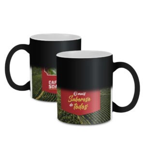 CANECAS COM SUBLIMAÇÃO CANECAS DE PORCELANA MÁGICA TERMOSSENSÍVEL 325ML - Preta fosca / 1un.